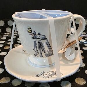 Rae Dunn Teacup & Saucer Set – “Midnight Is Calling” – Brand New.